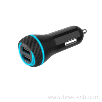 Portable QC3.0 Car Chargers with Dual USB Ports